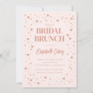 Pink Minnie Mouse Confetti   Bridal Brunch Invitation