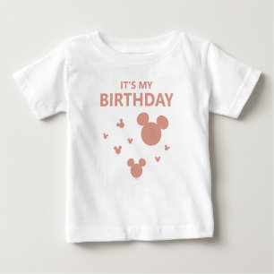 Pink Minnie Mouse Confetti Girl's First Birthday Baby T-Shirt