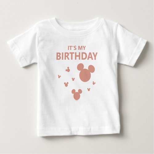 Pink Minnie Mouse Confetti Girls First Birthday Baby T_Shirt