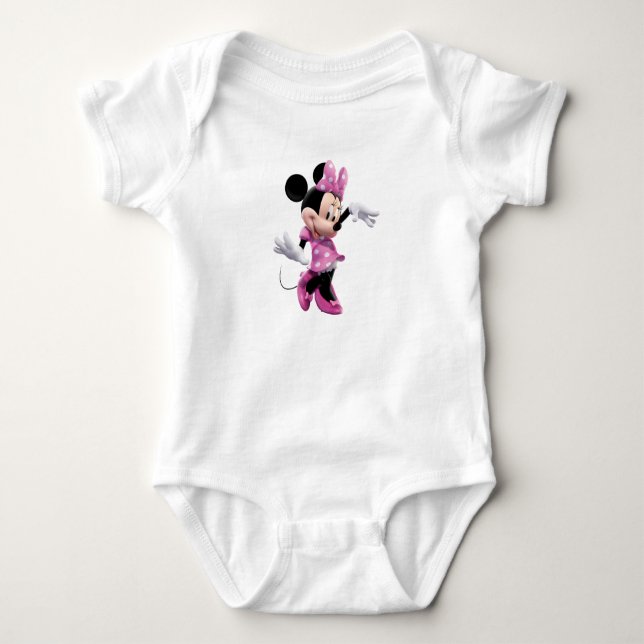 Pink Minnie | Waving and Dancing Baby Bodysuit (Front)