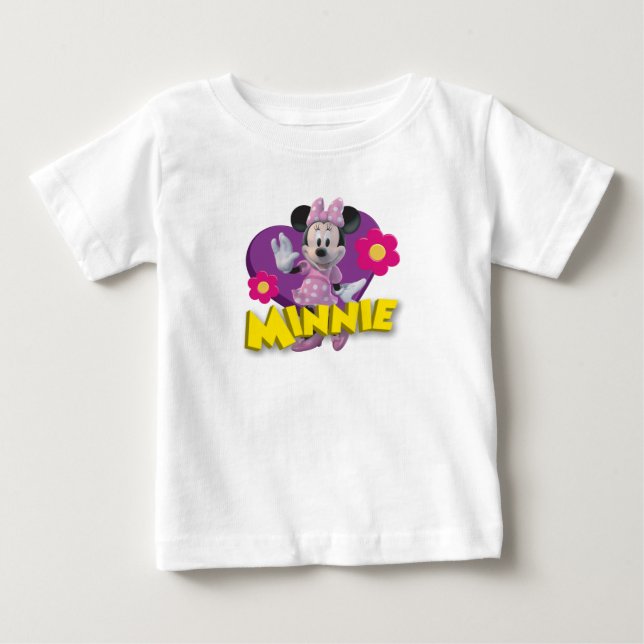Pink Minnie | Waving Baby T-Shirt (Front)