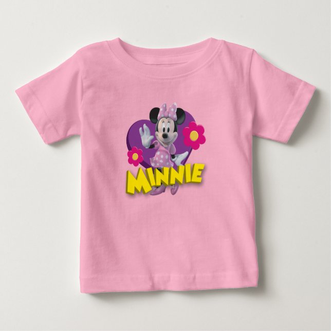 Pink Minnie | Waving Baby T-Shirt (Front)
