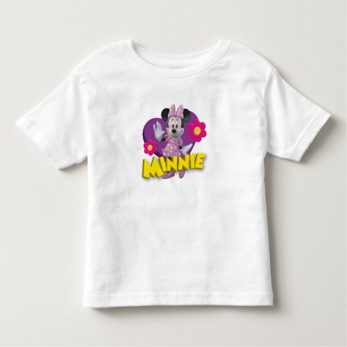 Pink Minnie  Waving Toddler T_shirt