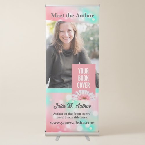 Pink  Mint Author Book Signing and Book Launch Retractable Banner