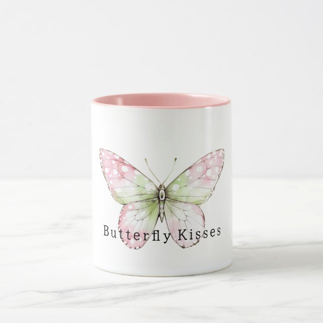 Pink Mint Butterfly Kisses Mug (Center)