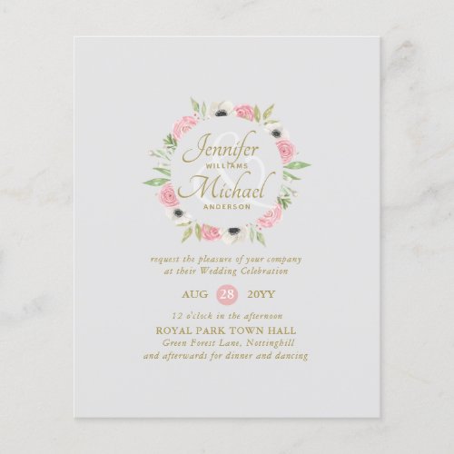 Pink Mint Floral Bridal Shower by Mail or Wedding