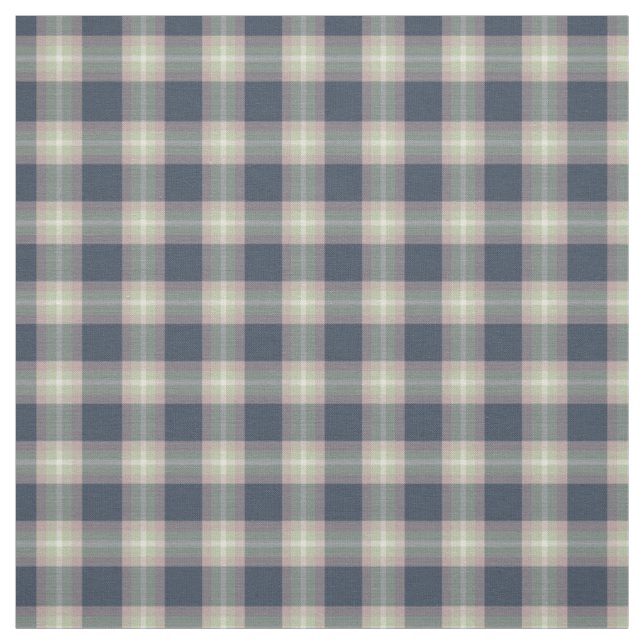 Pink Mint Green Dark Blue Tartan Squares Pattern Fabric