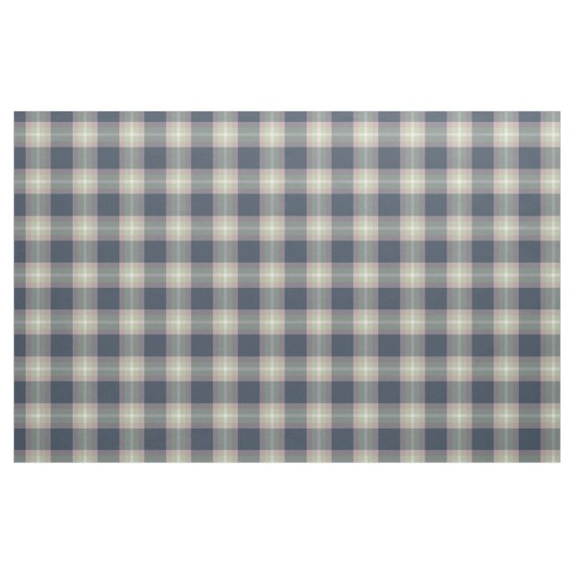 Pink Mint Green Dark Blue Tartan Squares Pattern Fabric