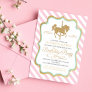 Pink Mint Green Gold Carousel Birthday Invitation