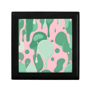 Pink Mint Green Melting Drip Pattern Abstract Gift Box
