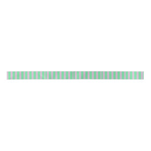 Pink Mint Green Striped Christmas Ribbon