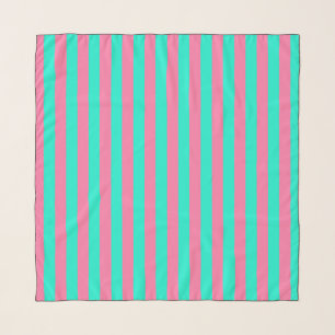 Pink Mint Green Stripes Design Scarf