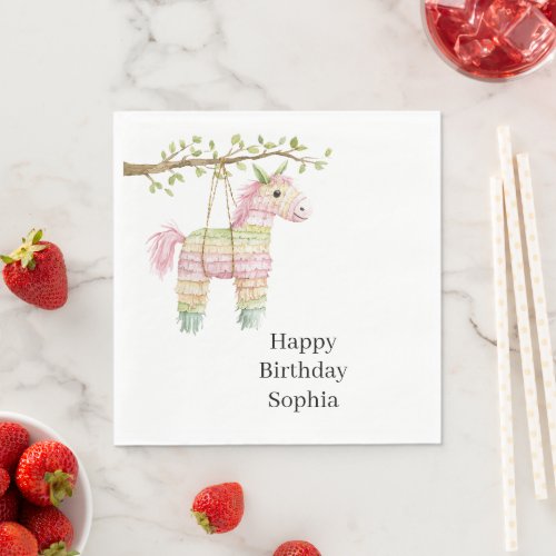 Pink Mint Horse Piñata Birthday