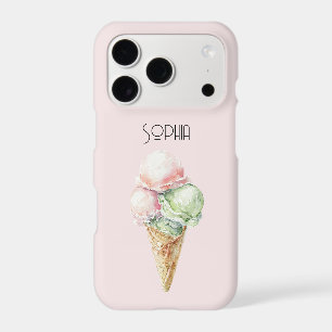 Pink Mint Ice Cream Cone iPhone 17 Pro Case