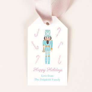 Pink Mint Nutcracker Ballet Candy Canes Holidays Gift Tags
