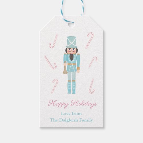 Pink Mint Nutcracker Ballet Candy Canes Holidays Gift Tags