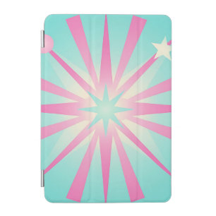 Pink Mint Retro Starburst Glow iPad Mini Cover