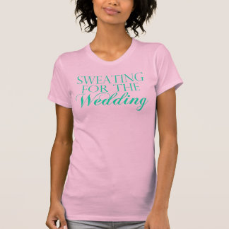 Pink & Mint Sweating For The Wedding. Singlet T-Shirt