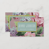 Pink Mint Vintage Floral Business Card (Front/Back)