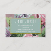 Pink Mint Vintage Floral Business Card (Back)