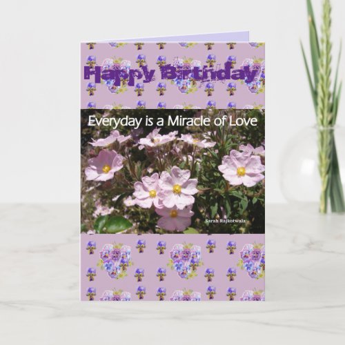 Pink Miracle of Love Flower Floral Photo art Card