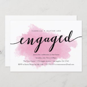 Pink Mist Engagement Party Invitation