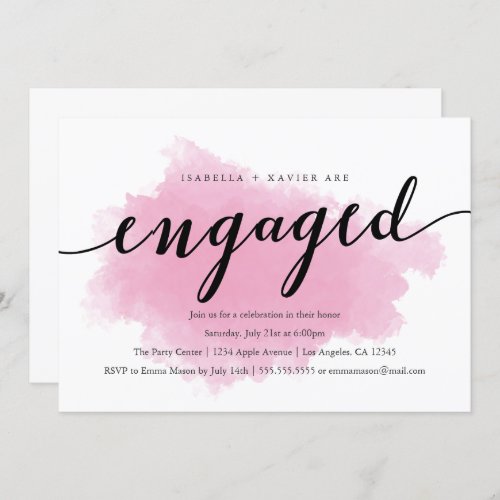 Pink Mist  Engagement Party Invitation