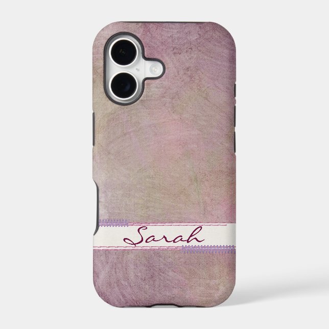 Pink Mist with nameplate Iphone Case (Back)