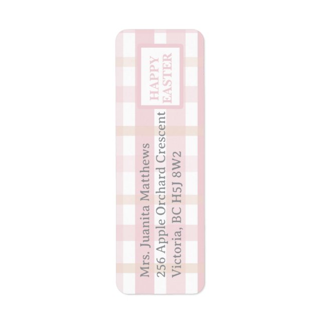 Pink Mix Plaid Label (Front)