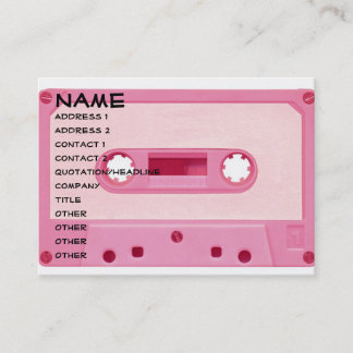 Pink Mix Tape Business Card