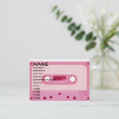 Pink Mix Tape Business Card (Standing Front)