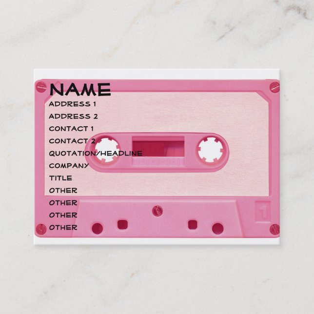 Pink Mix Tape Business Card (Front)