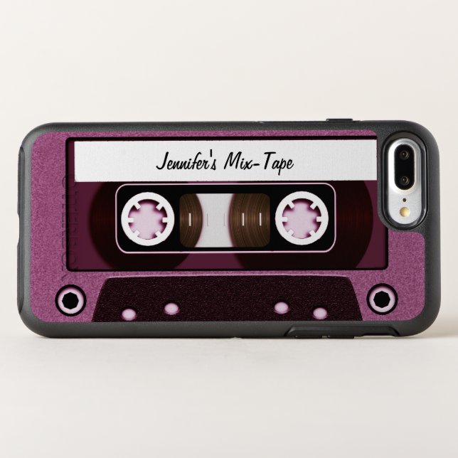Pink Mix Tape Otterbox iPhone Case (Back Horizontal)