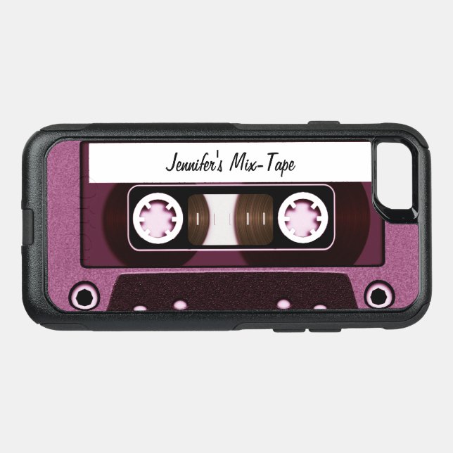 Pink Mix Tape Otterbox iPhone Case (Back Horizontal)