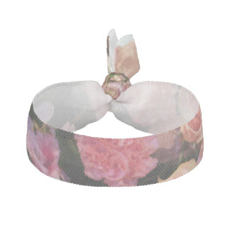Pink Mixed Flower Bouquet Ribbon Hair Tie