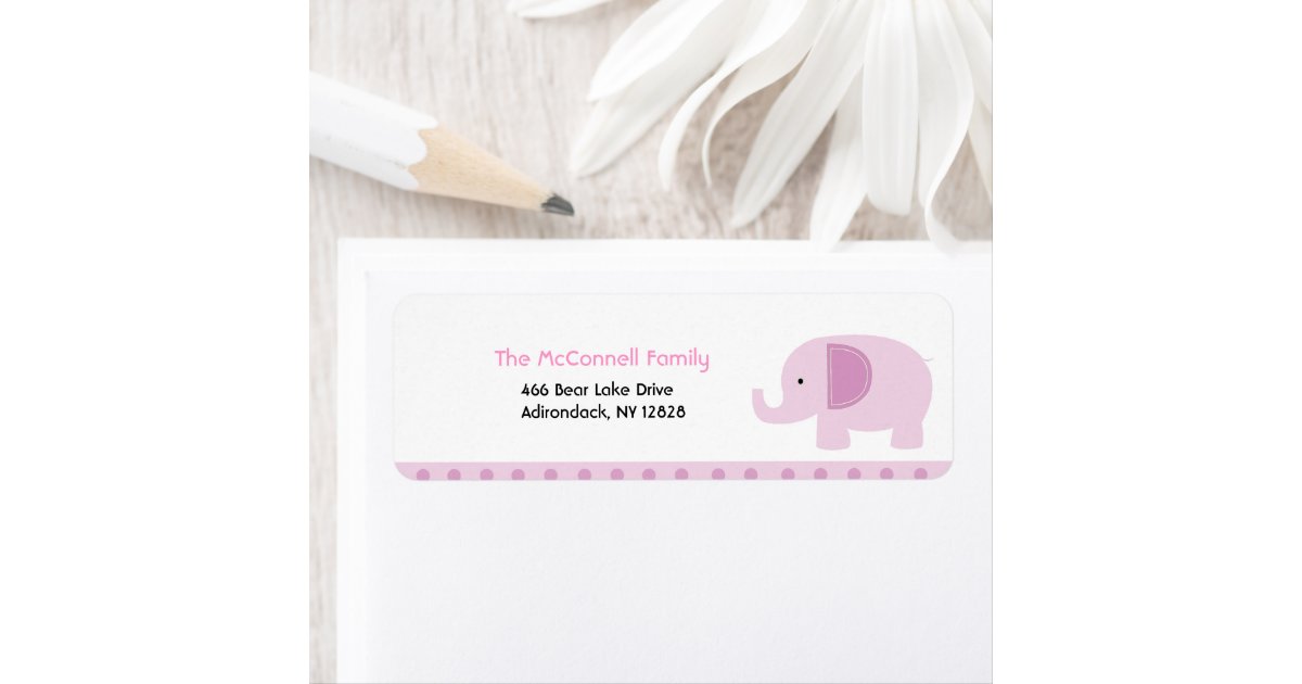 Pink Mod Elephant PRINTABLE ADDRESS LABELS | Zazzle