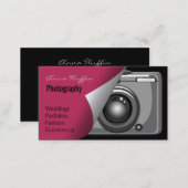 pink Mod Photoraphy, camera Business Card (Front/Back)