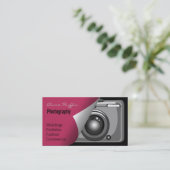 pink Mod Photoraphy, camera Business Card (Standing Front)