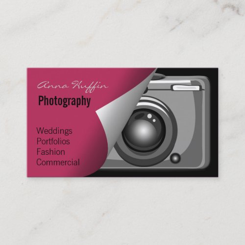 pink Mod Photoraphy, camera Business Cards