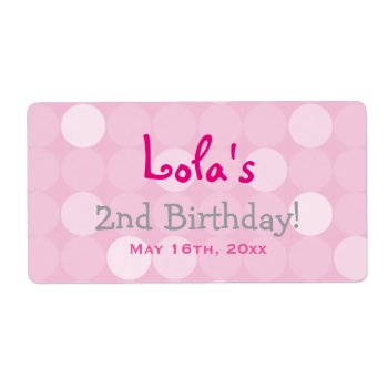 Pink Mod Polka Dot Birthday Water Bottle Labels by LaBebbaDesigns at Zazzle