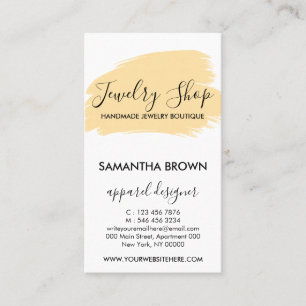 Pink Modern 5 Jewelry Care Instructions yellow Business Card