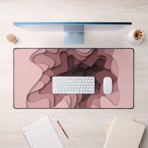Pink Modern Abstract Office Non Slip Desk Mat