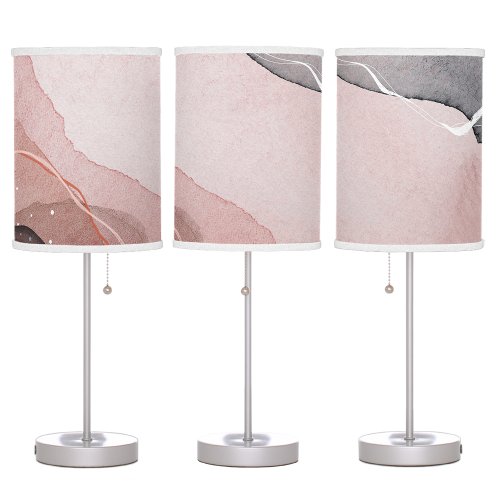 Pink Modern Abstract Watercolor Aesthetic Desk Table Lamp