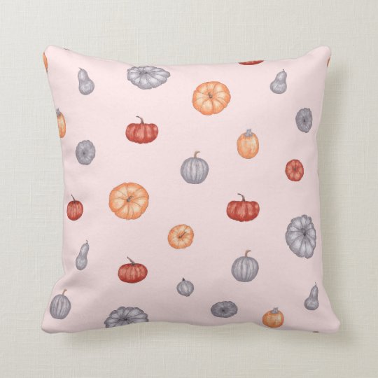 Pink Modern Autumn Pumpkin Throw Nursery Pillows Zazzle Pink Modern Autumn Pumpkin Throw Nursery Pillows
