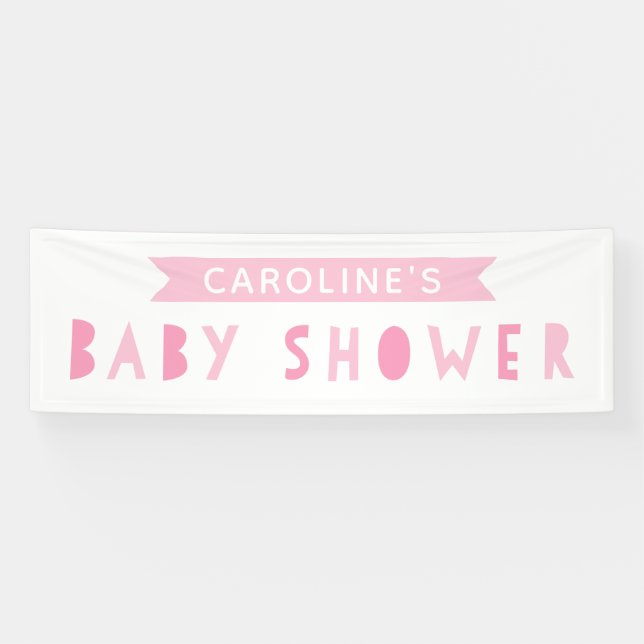 Pink Modern Baby Shower Banner (Horizontal)