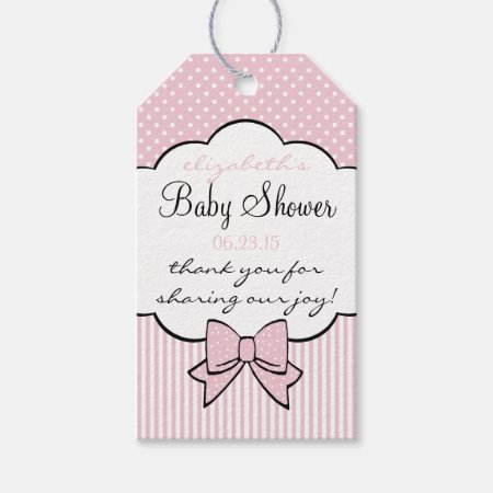 Pink Modern Baby Shower Thank You Guest Favor Gift Tags