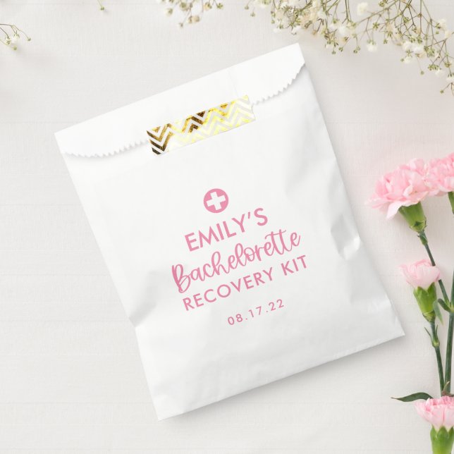 Pink Modern Bachelorette Recovery Kit Favor Bag (Sealed)