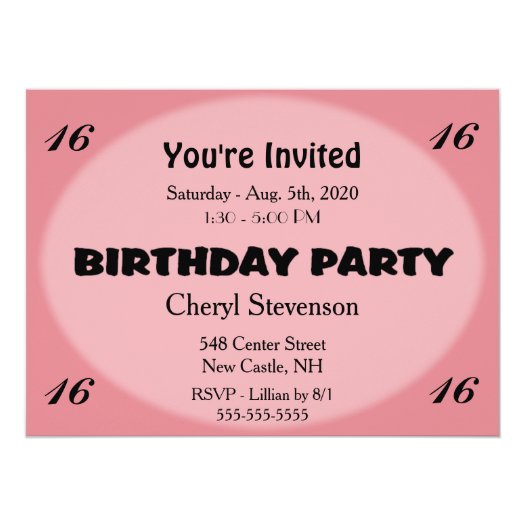 Pink Modern Birthday Invitation