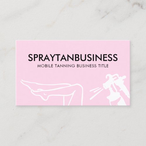 Pink Modern Body Tan Spray Business Card