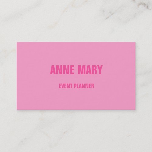 Pink Modern Bold Bright Colorful Simple Girly Business Card